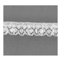 20mm Frilled Gathered Nylon Lace Trimming White