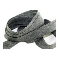 20mm chambray denim cotton bias binding tape grey