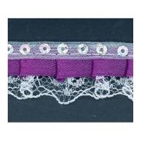 20mm bonnet sequin lace trimming purple