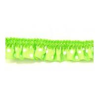 20mm Polka Dot Frilled Stretch Trimming Lime Green