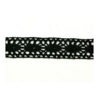 20mm Straight Cotton Lace Trimming Black