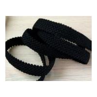 20mm stretch knitted elastic braid black