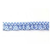 20mm Frilled Gingham Piping Edging Trimming Pale Blue