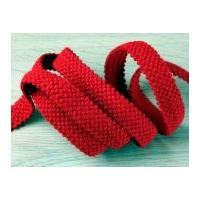 20mm stretch knitted elastic braid red