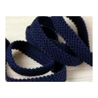 20mm stretch knitted elastic braid navy blue