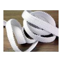 20mm stretch knitted elastic braid white