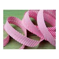 20mm Essential Trimmings Stripe Print Cotton Bias Binding Tape Pink