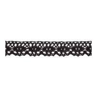 20mm essential trimmings cotton lace trimming black