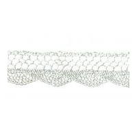 20mm Essential Trimmings Crochet Effect Metallic Lace Trimming Light Silver