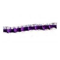 20mm Essential Trimmings Bonnet Lace with Satin & Sequins Trimming Purple