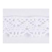 20mm Essential Trimmings Crochet Effect Cotton Lace Trimming White
