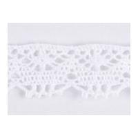 20mm essential trimmings crochet effect cotton lace trimming white