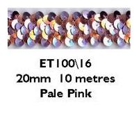 20mm Essential Trimmings Stretch Sequin Trimming Pale Pink