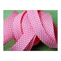 20mm Essential Trimmings Dotty Print Cotton Bias Binding Tape Pink