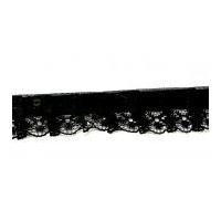 20mm Essential Trimmings Bonnet Lace with Satin & Sequins Trimming Black