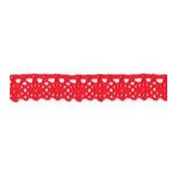 20mm Essential Trimmings Cotton Lace Trimming Red