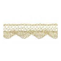 20mm Essential Trimmings Crochet Effect Metallic Lace Trimming Light Gold