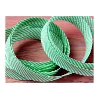 20mm Essential Trimmings Stripe Print Cotton Bias Binding Tape Light Green