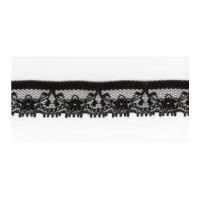 20mm Essential Trimmings Dainty Nylon Corded Lace Trimming Black