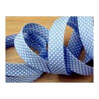 20mm Essential Trimmings Dotty Print Cotton Bias Binding Tape Light Blue