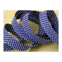 20mm essential trimmings dotty print cotton bias binding tape navy blu ...