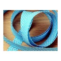 20mm Essential Trimmings Dotty Print Cotton Bias Binding Tape Turquoise