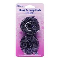20mm Hemline Hook & Loop Stick On Dots Black