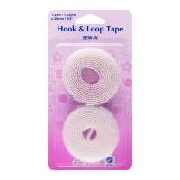 20mm Hemline Hook & Loop Sew On Tape Value Pack White