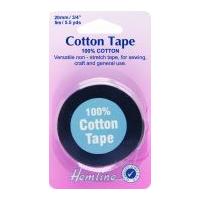 20mm hemline cotton tape black