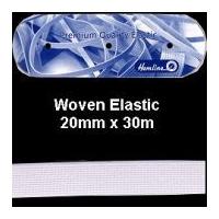 20mm Hemline Flat Woven Elastic White