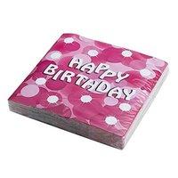 20pk Pink Happy Birthday Napkins