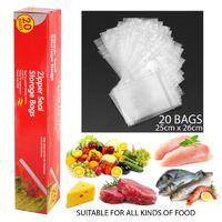 20 Piece 250 x 260mm Zipper Seal Storage Bags