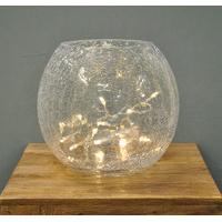 20 LED Crackle Glass Bowl with String Lights (Battery) by Gardman