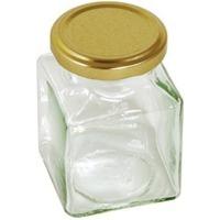 200ml 7oz Square Jar With Gold Screw Top Lid