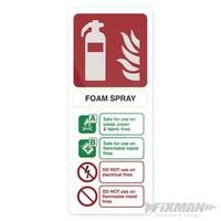 202mm x 82mm Foam Spray Extinguisher Sign