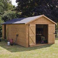 20ft x 10ft groundsman windowless tongue and groove modular workshop w ...