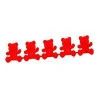 20mm Cut Out Teddy Bear Shaped Trimming Red