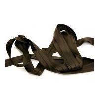 20mm Luxury Stretch Satin Bias Binding Tape Dark Brown