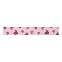 20mm Bowtique Hearts Grosgrain Ribbon Pink