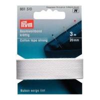 20mm Prym Extra Strong Cotton Tape 3m White