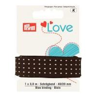 20cm Prym Love Bias Binding Dot Print 3m Brown