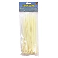 200mm x 4.5mm White Toolzone 75 Piece Cable Tie Set