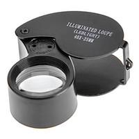 2011 silver 40 X 25mm Glass Lens Jeweler Loupe microscope With LED