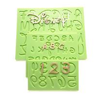 2016 New Cartoon Font Capital Lowercase Letter Number Mold Kitchen Accessories Fondant Silicone Mold Cake Decorating Tools Random Color