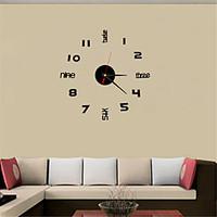 2016 Simple Fashion English Digital TV Background Wall Clock Acrylic Crystal Clock