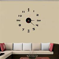 2016 simple fashion english digital tv background wall clock acrylic c ...