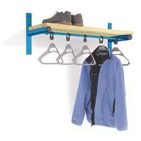 2000MM WALL MOUNTED SHELF AND RAIL - TYPE E WITH BLUE FRAME AND ASH SLATS