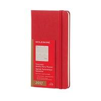 2017 moleskine scarlet red slim panoramic diary 12 month weekly hard