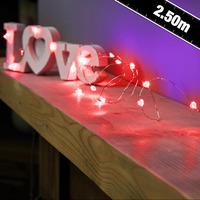 20 Red Heart Wire Fairy Lights