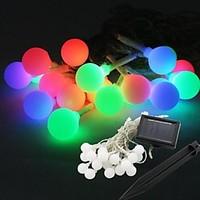 20 led solar power ball shape fairy string light lamp bulb 9m for deco ...